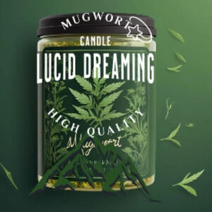 Harvested Mugwort Coconut Oil Stained Glass Ritual Candle